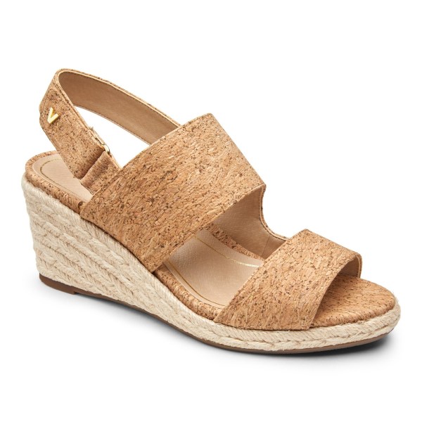 Vionic Sandals Ireland - Brooke Wedge Sandal Brown - Womens Shoes Online | BJIZC-7923